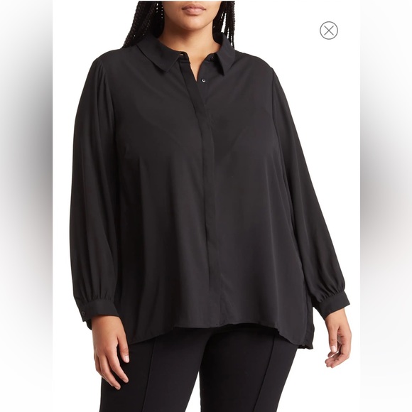 Adrianna Papell Solid Black Long Sleeve Button-Up
Blouse, Size Small - Picture 14 of 15